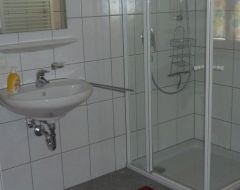 Das Badezimmer im Ferienhaus Bergblick