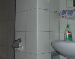 Die Toilette im Bad im Ferienhaus Bergblick
